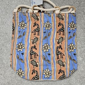 Canvas Giraffe and Turtle Bag